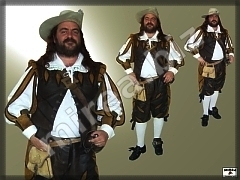 Mens' Baroque Leather military costume