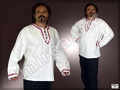 Men's flax embroidered shirt