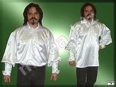 Saténová košeľa so šnurovačkami biela