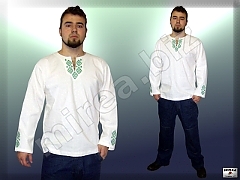 Slavic flax shirt embroidered