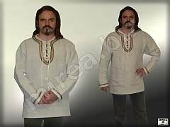 Slavic linen shirt decorated