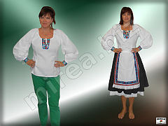 Dámska zdobená folklórna košeľa Dámska zdobená folklórna košeľa