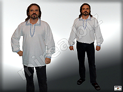 Ľanová košeľa so slovanským zdobením