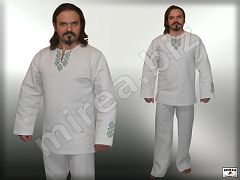 Flax slavic shirt embroidered Flax slavic shirt embroidered