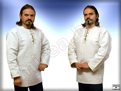 Slovanská ľanová košeľa z ručne tkaného ľanu