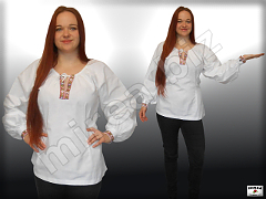 Ladies' folklore cotton shirt decorated