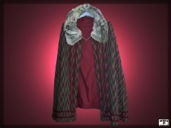 Pánsky zimný vlnený plášť s kožušinovým golierom