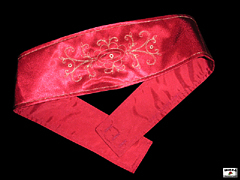 Embroidered satin sash