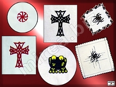 rVarious machine embroideries