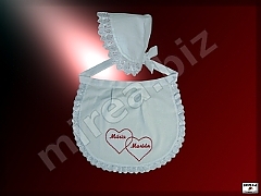 Wedding apron with a cap