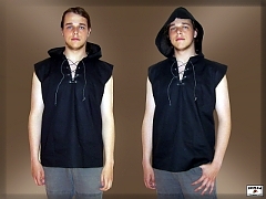 Cotton shirt with hood