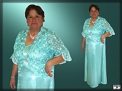 Women's gowns with lace bolero Women's gowns with lace bolero
