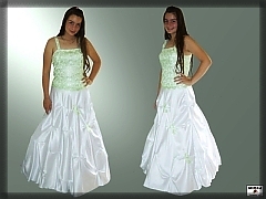 Dievčenské plesové šaty - zdobená sukňa, čipkový korzet