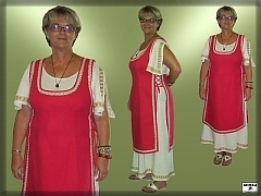 Dámske ľanové dvojdielne šaty Dámske ľanové dvojdielne šaty