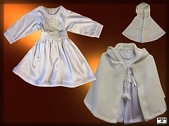 Detské šaty saténové s pelerínou