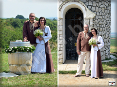 Men's and women's linen wedding dress