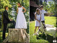 Men's and women's linen wedding dress