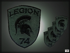 Embroidered patches on sleeves Embroidered patches on sleeves